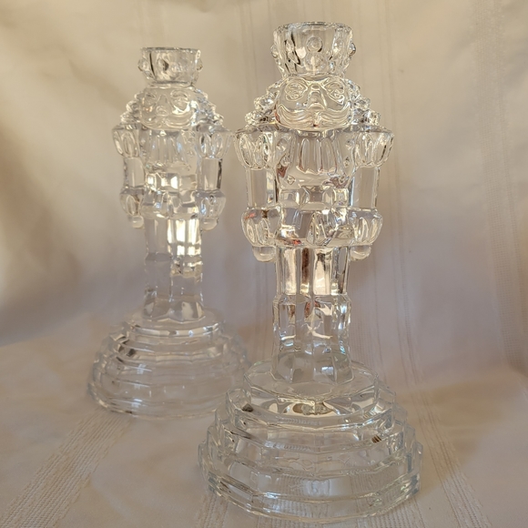 Princess House Holiday 2crystal Nutcracker Candletaper Holder